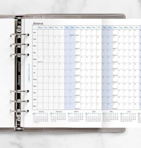 Filofax horizontální kalendář 2021 plánovací AJ - A5 UH 21-68506