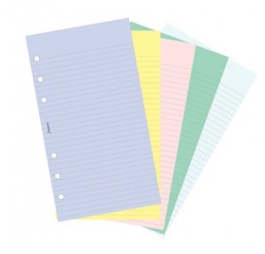 Filofax papír linkovaný i nelinkovaný, 5 barev, 100 listů  - Osobní 130502
