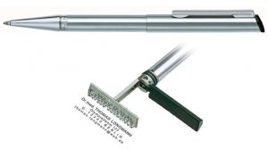 Heri Diagonal Stainless Steel, kuličkové pero s razítkem V3000