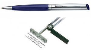 Heri Diagonal Wave Blue, kuličkové pero s razítkem V6231