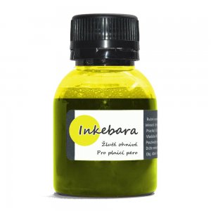 Inkebara Žlutý ohnivý lahvičkový inkoust INKEB06