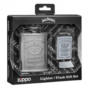 Zippo 30061 Jack Daniels dárkova sada zapalovače a placatky 30061