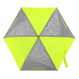 Dětský skládací deštník s reflexními obrázky, neonová žlutá 124890