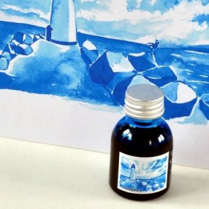 Inkebara LE Modrá mořská lahvičkový inkoust INKEBLE06